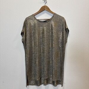 La Vanya Woman 1X  Metallic Thread Top Gold Gray